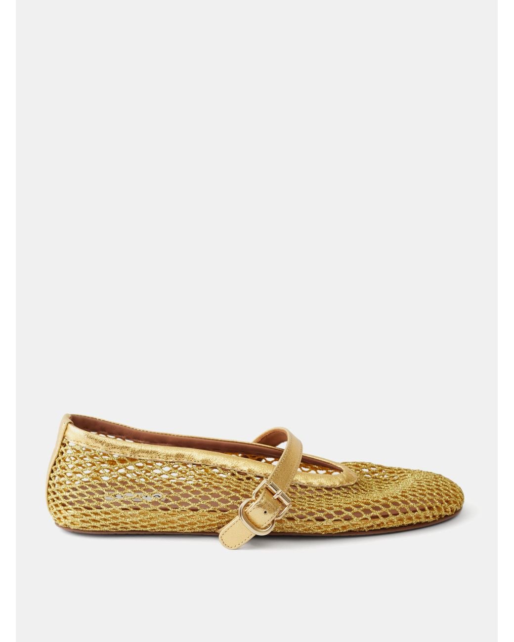 Alaïa Alaïa Mesh And Metallic-leather Ballet Flats | Lyst
