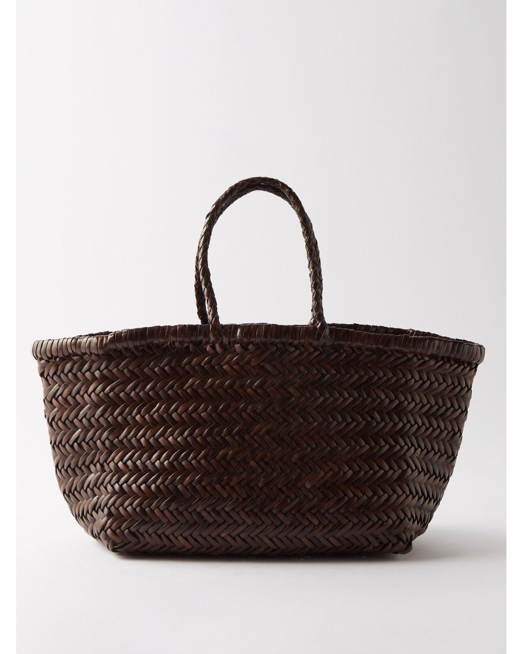 Dragon Diffusion Triple Jump Small Wovenleather Basket Bag in Brown Lyst