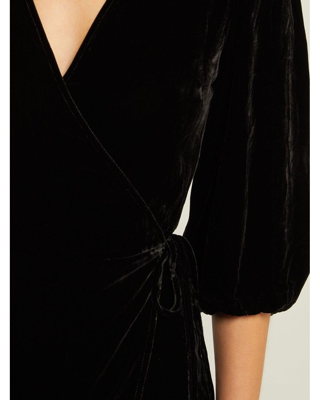 Ganni velvet shop wrap dress