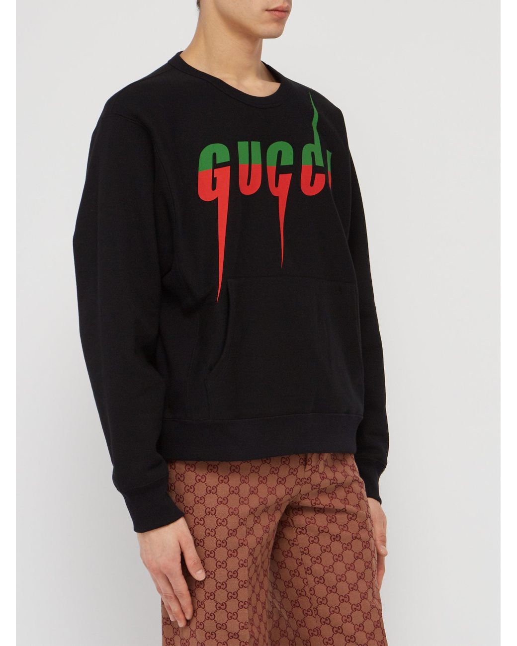 Gucci Blade Cotton Sweatshirt in Black for Men | Lyst Australia