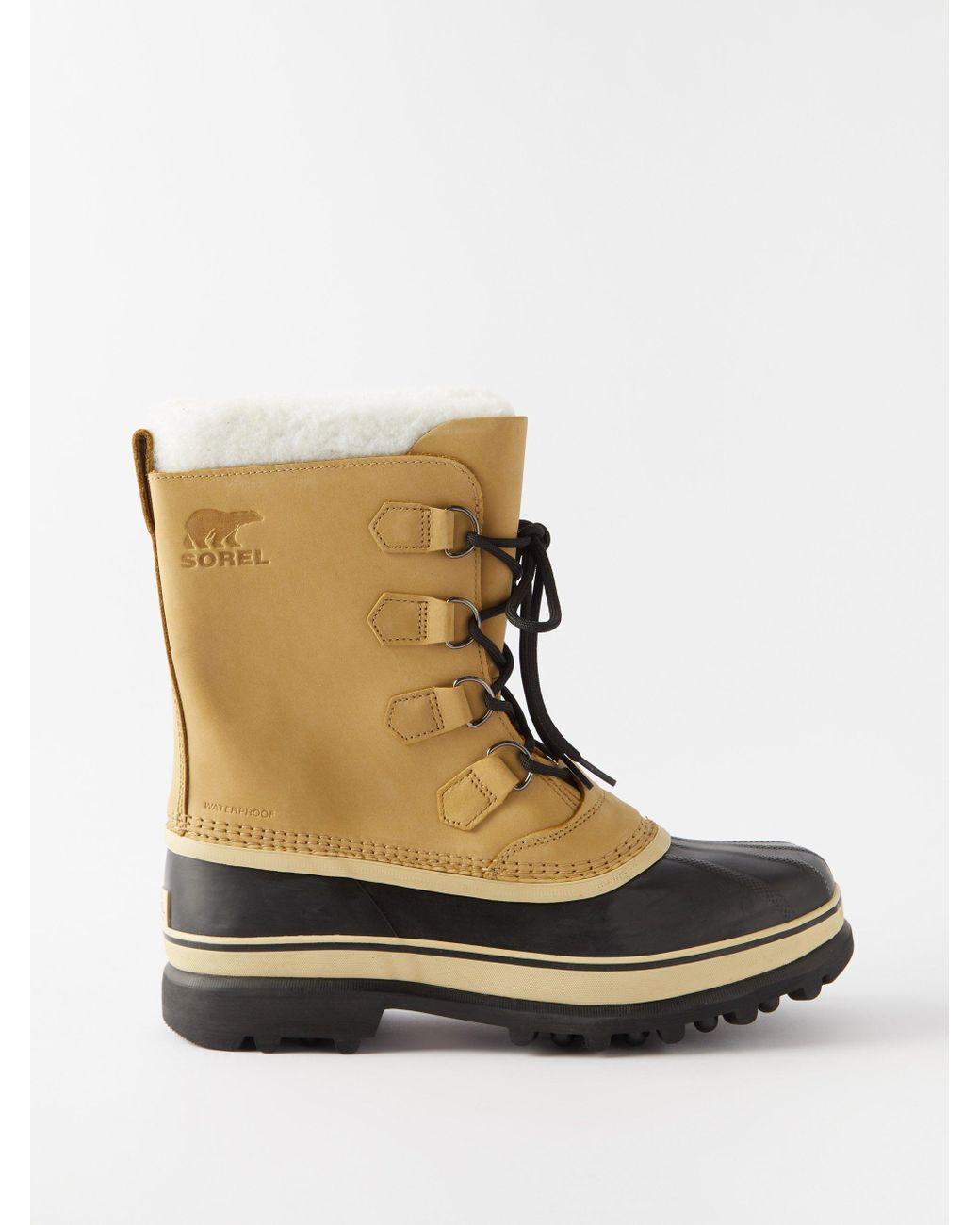 Sorel Caribou Shearling lined Leather Boots in Natural for Men