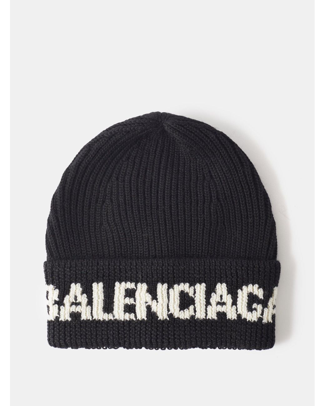 Balenciaga Logointarsia Ribbedwool Beanie Hat in Blue for Men Lyst UK