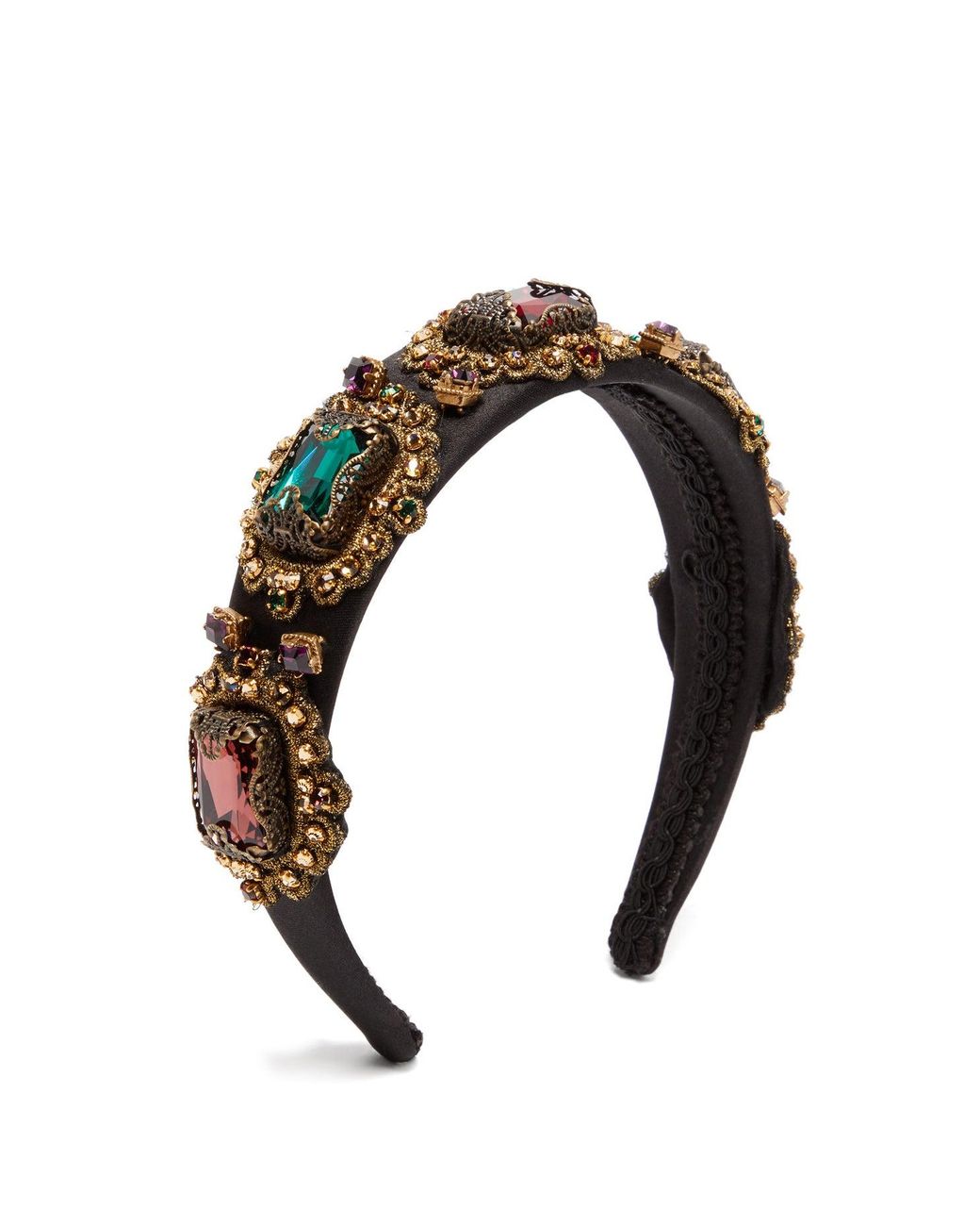 Dolce & Gabbana Crystal-embellished Embroidered Headband | Lyst