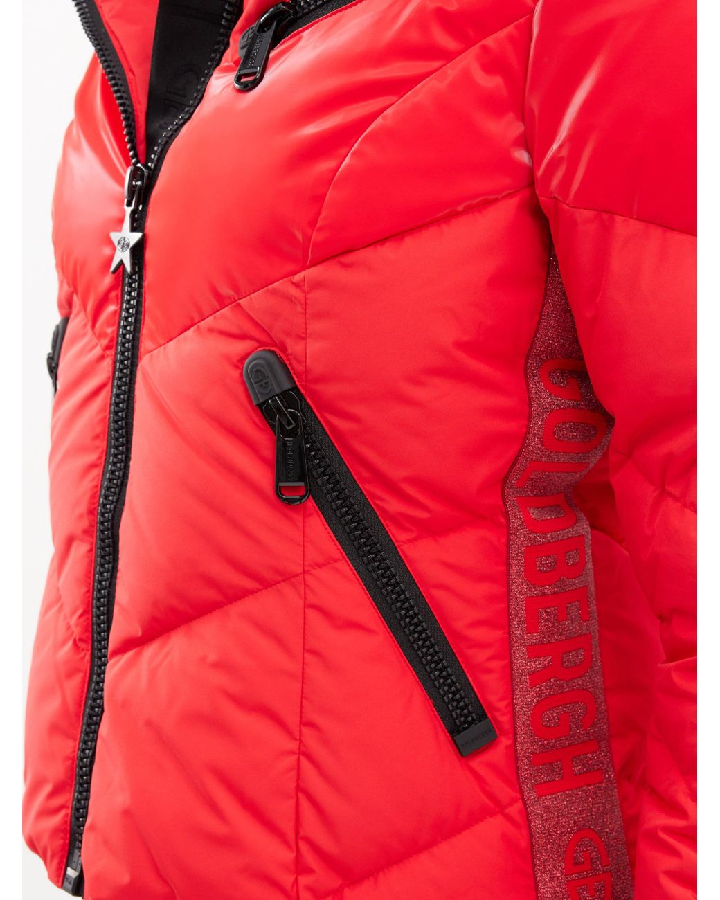 Goldbergh Moraine Down Hooded Ski Jacket in Red | Lyst