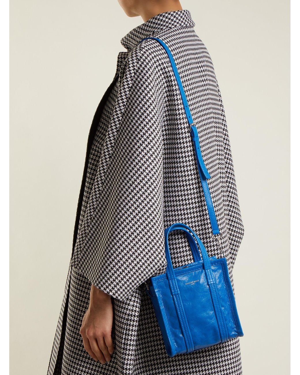 Balenciaga Leather Bazar Shopper Xxs in Blue | Lyst