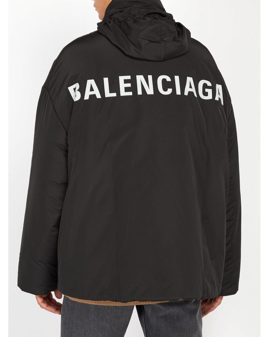 Balenciaga Logo Windbreaker Jacket in Black for Men | Lyst