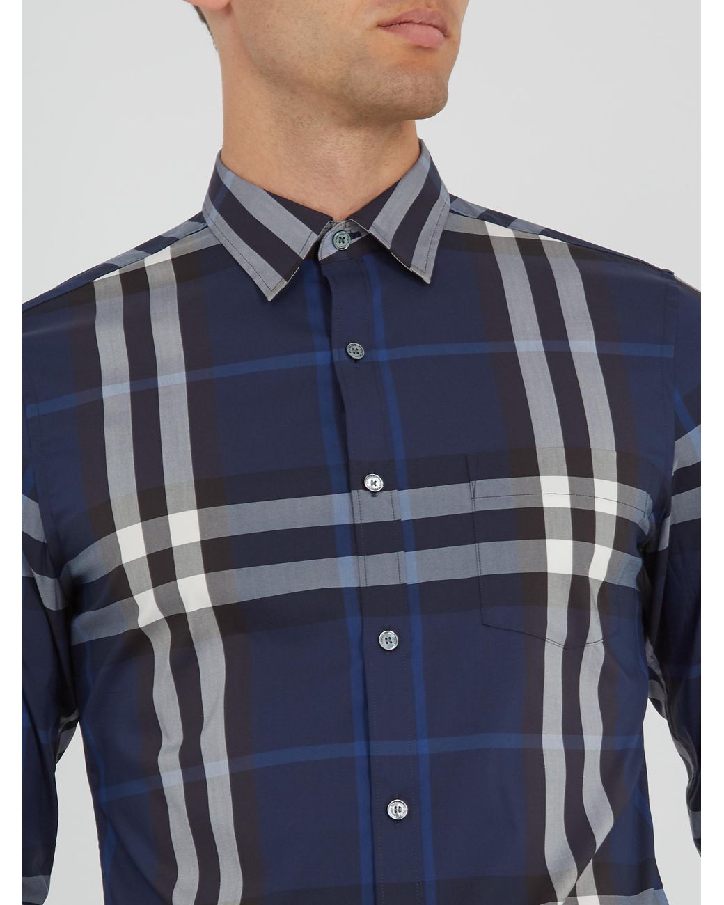 Burberry Nelson Stretch Button-down Shirt - Slim Fit in Blue for Men | Lyst