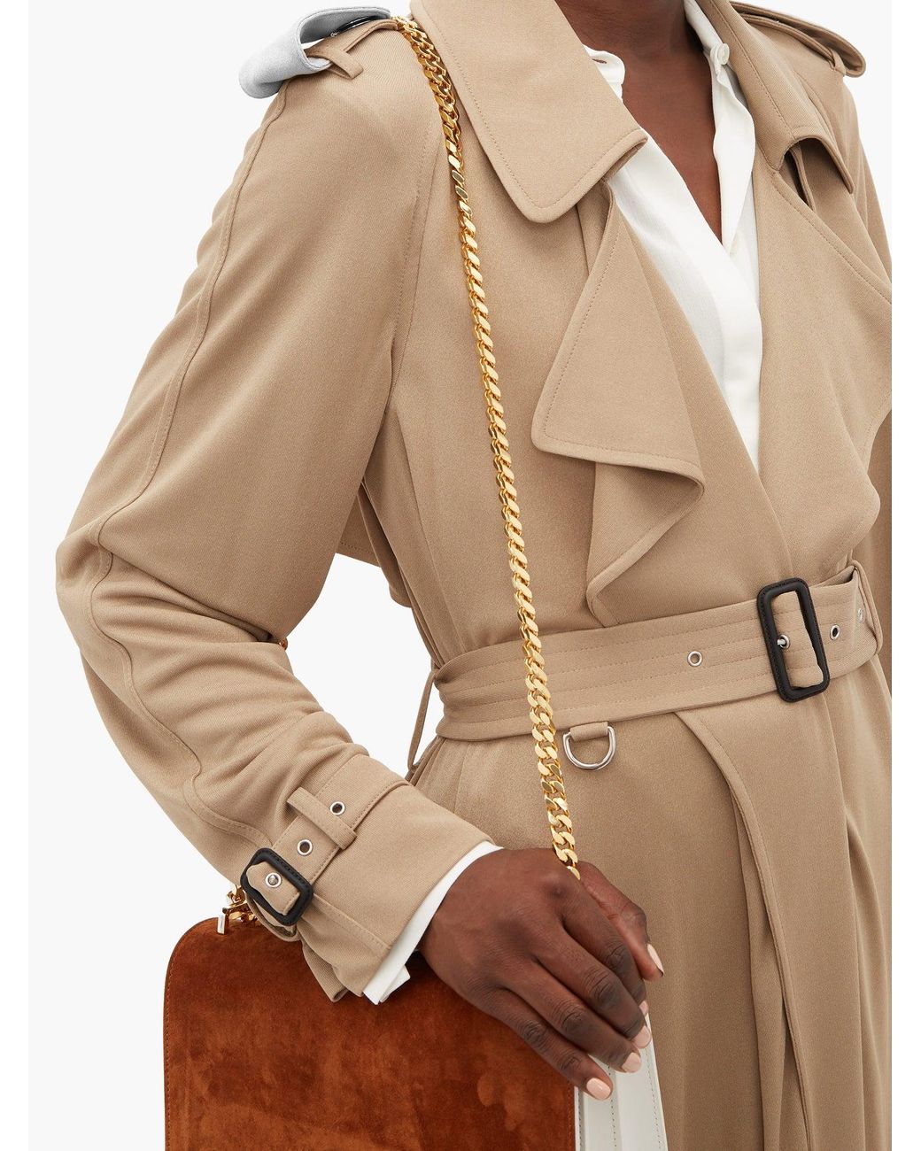 Depression learn Cruelty Burberry Drawstring-hem Jersey Trench Coat in Natural | Lyst Canada
