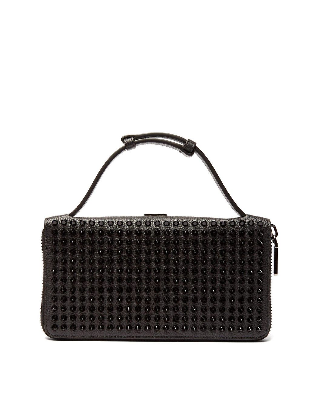 CHRISTIAN LOUBOUTIN: Panettone Spike wallet in grained leather