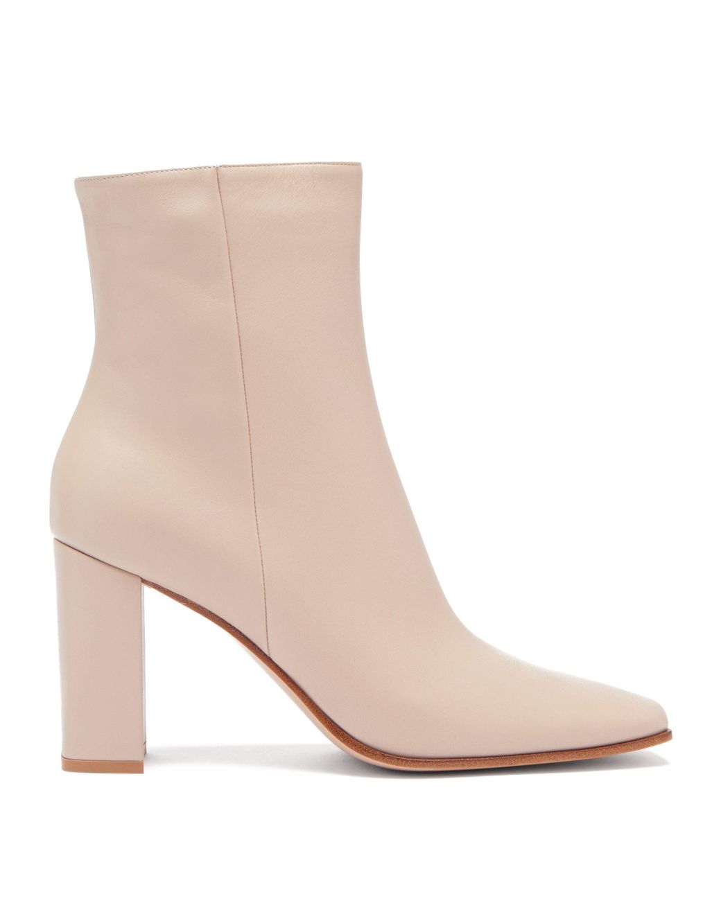 Gianvito Rossi Hyder 85 Leather Ankle Boots in Beige (Natural) - Lyst