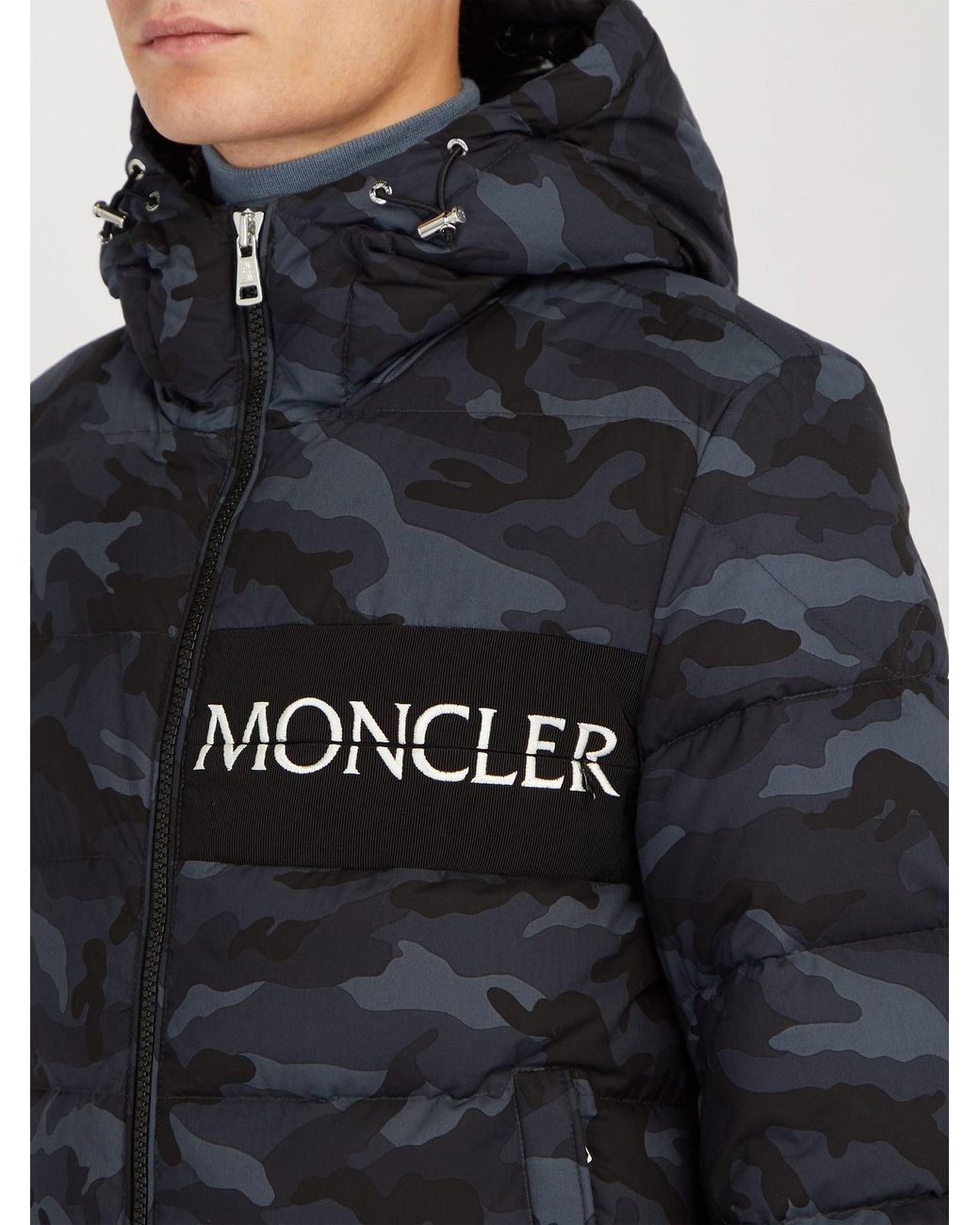 moncler aiton camo print hooded jacket