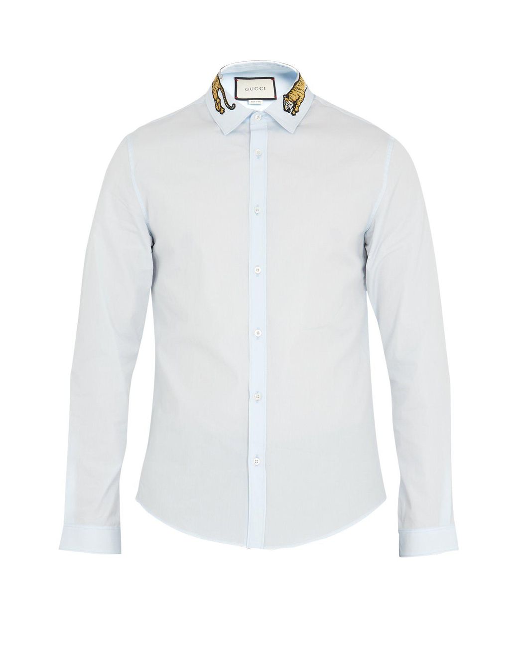 Chemise à col en pointe et appliqué tigre Duke Gucci pour homme en coloris  Blanc | Lyst