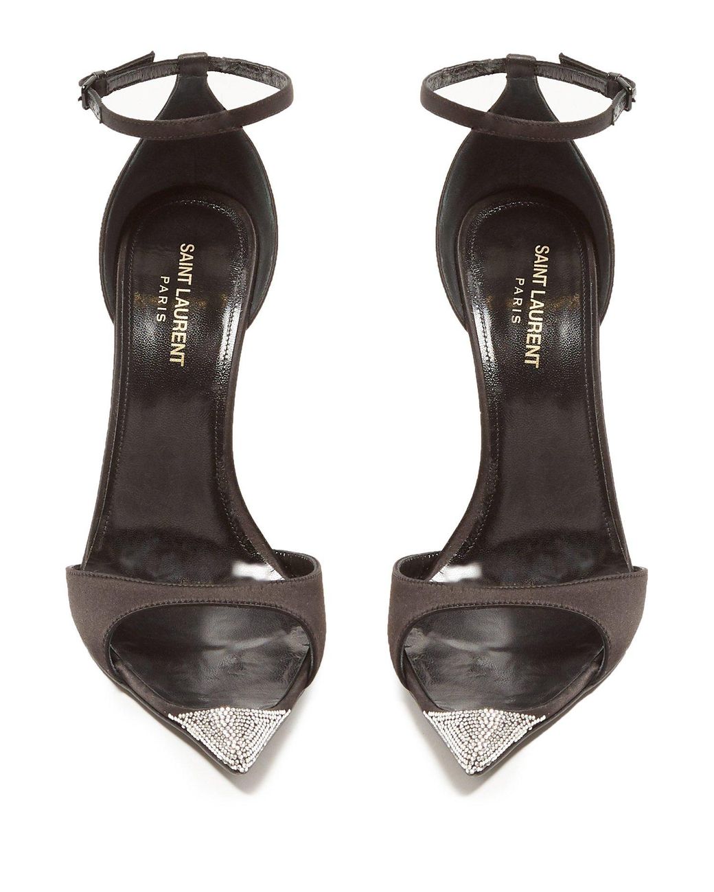 Saint Laurent Palace Swarovski Crystal Embellished Satin Pumps in