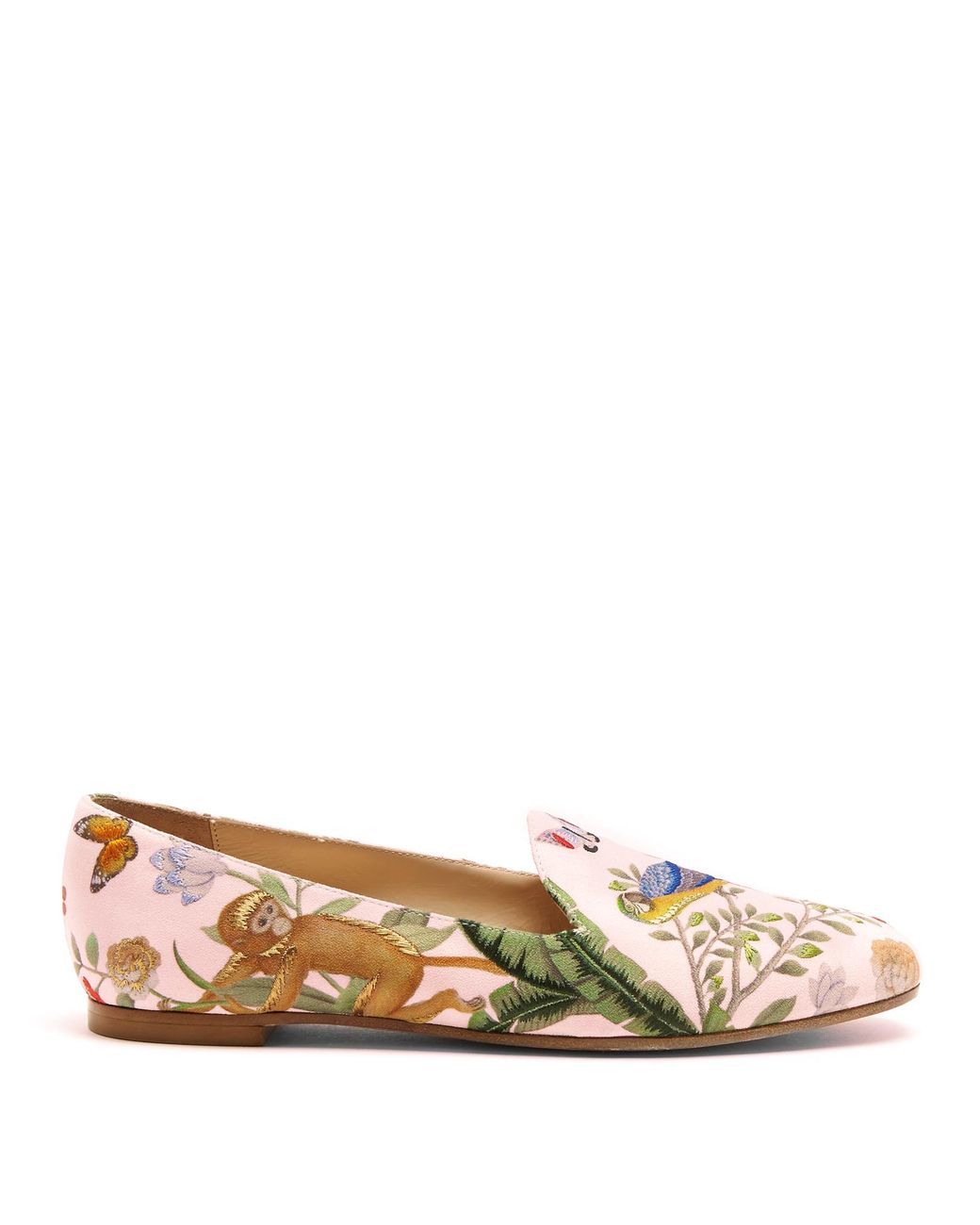 Aquazzura For De Gournay Embroidered Loafer | Lyst