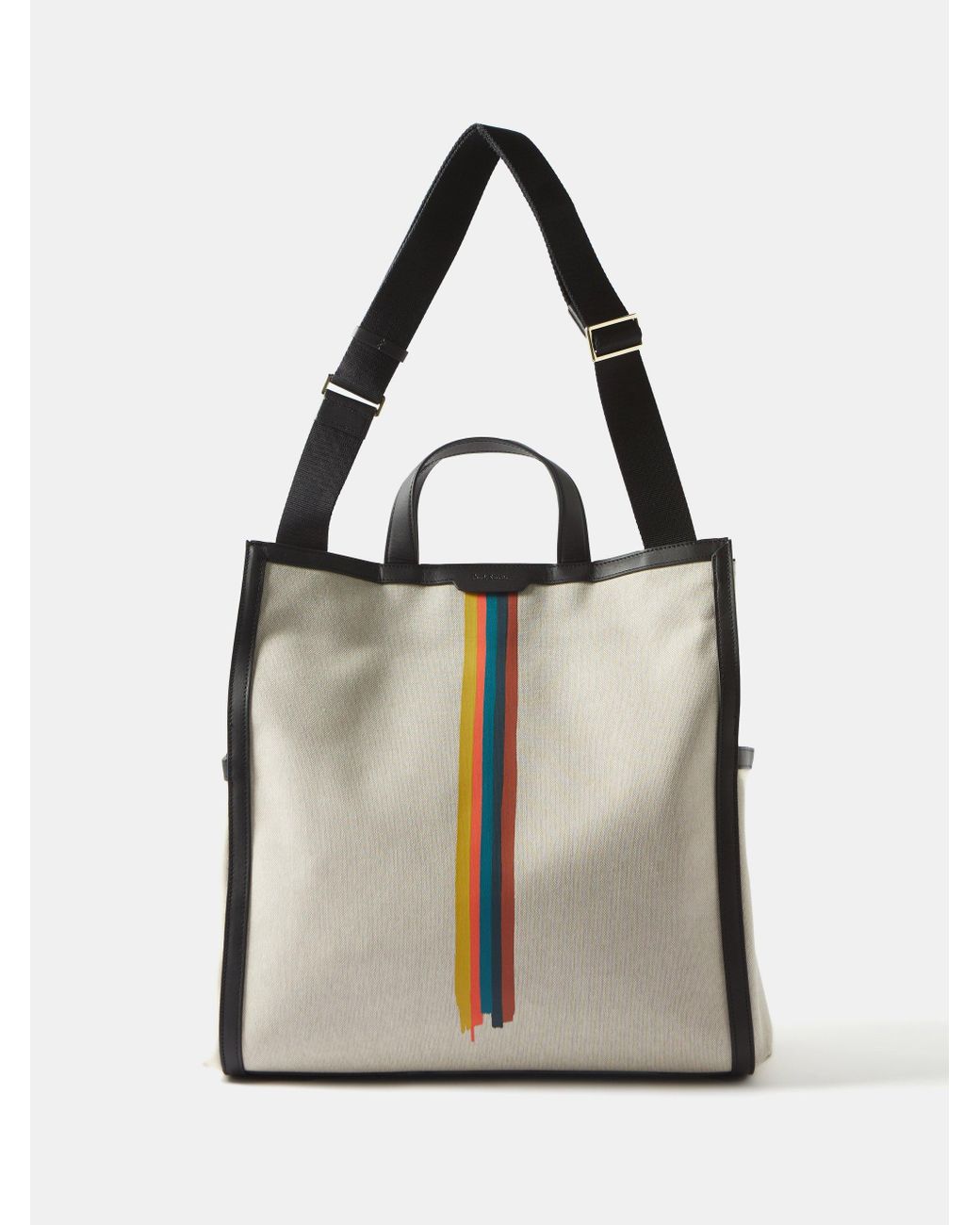 メンズ Paul Smith ペイントストライプ キャンバストートバッグ