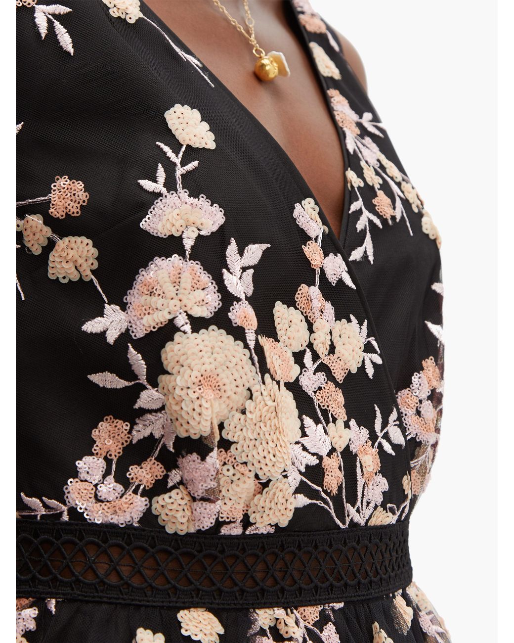 Self Portrait Floral Dress in Black Lyst UK