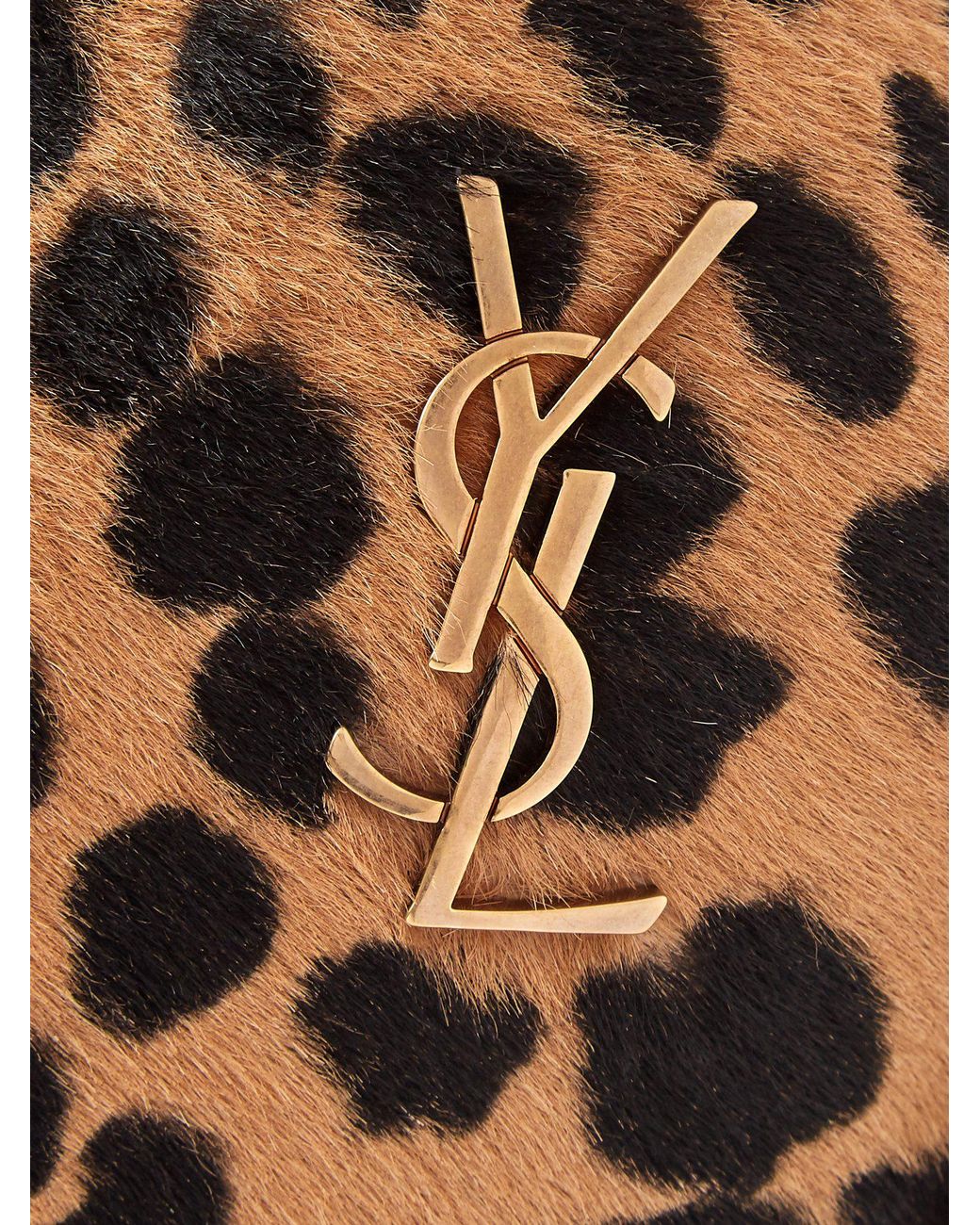 Yves Saint Laurent YSL Woman's Brown Calf Hair Animal Print Wide Waist BELT  Beige Leather ref.1034672 - Joli Closet
