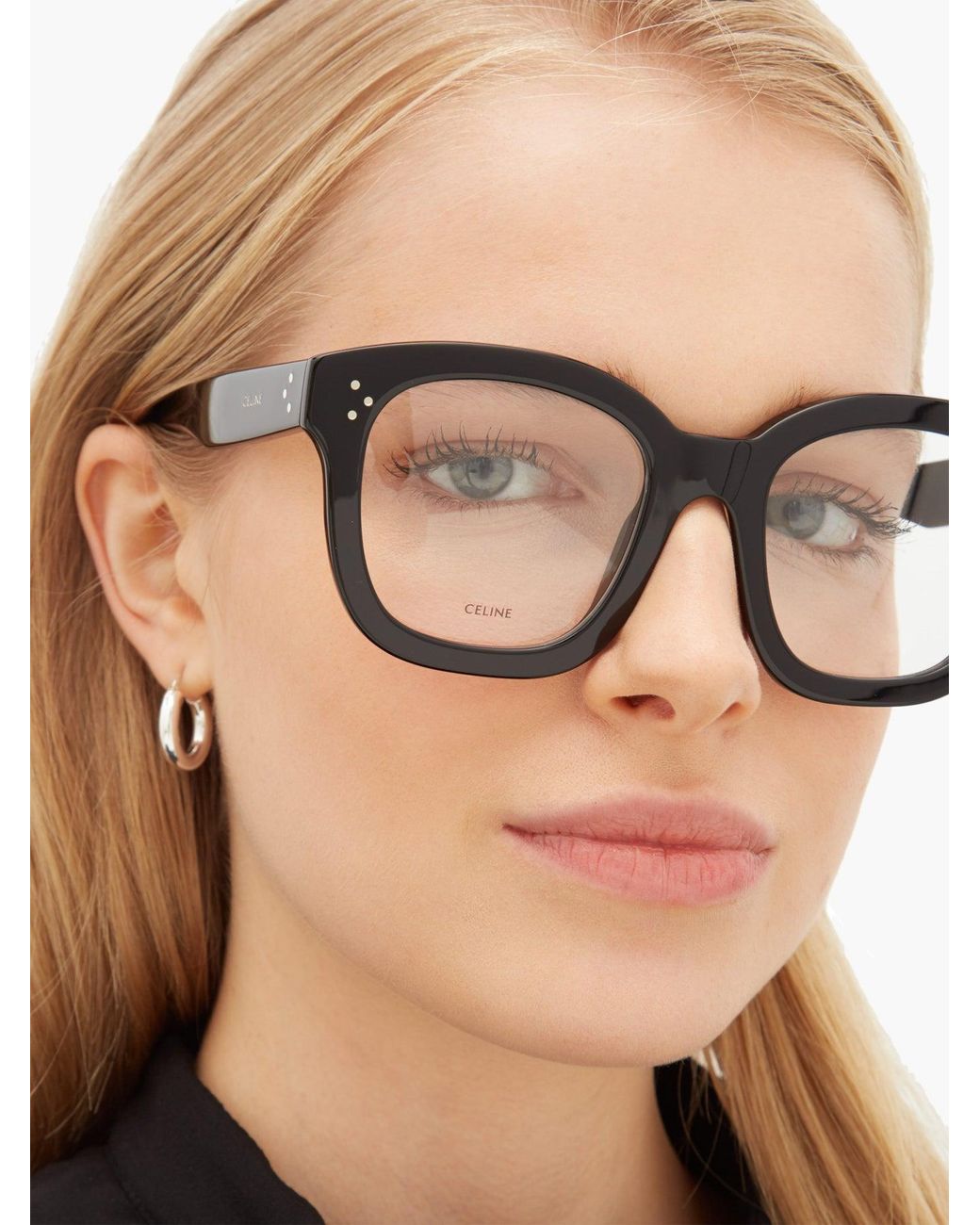 CELINE EYEWEAR Oversized cat-eye acetate optical glasses