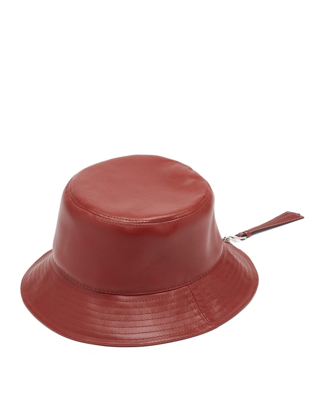 Loewe Fisherman Leather Bucket Hat in Red - Lyst
