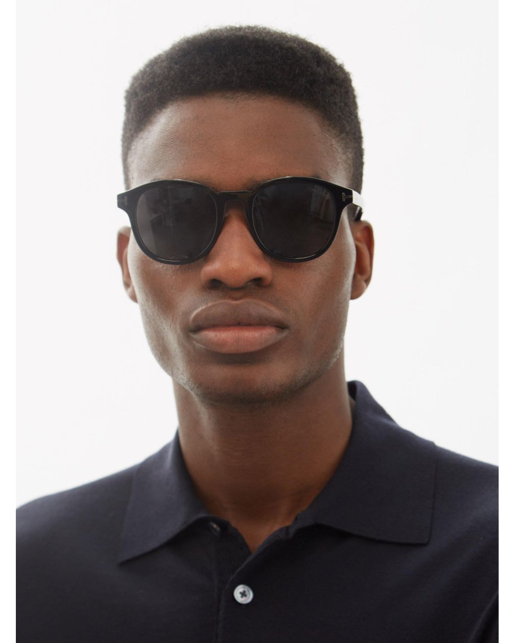 Tom Ford Jameson Round Acetate Sunglasses in Black for Men | Lyst Canada