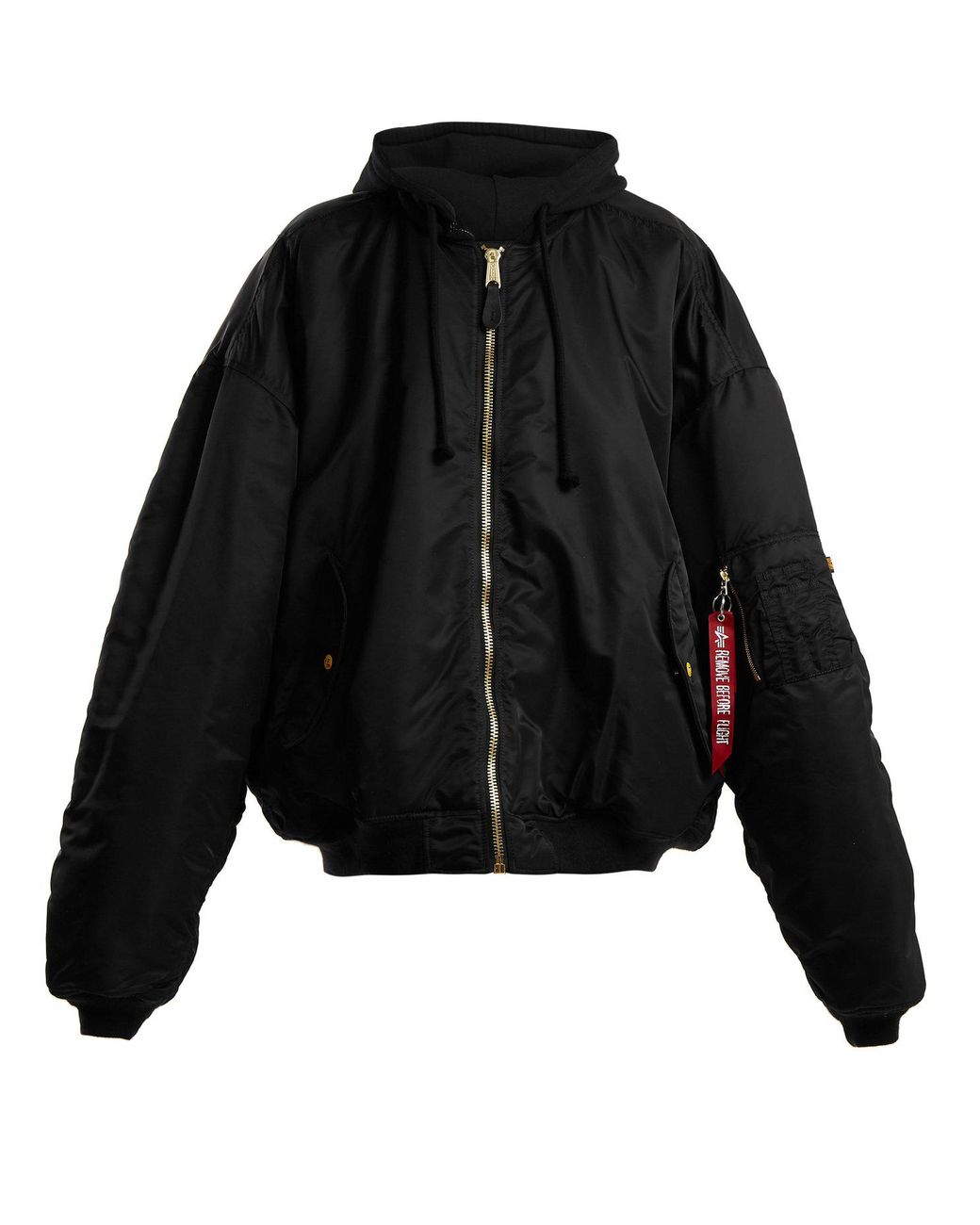 Vetements Oversized Hooded Bomber Jacket in Black | Lyst