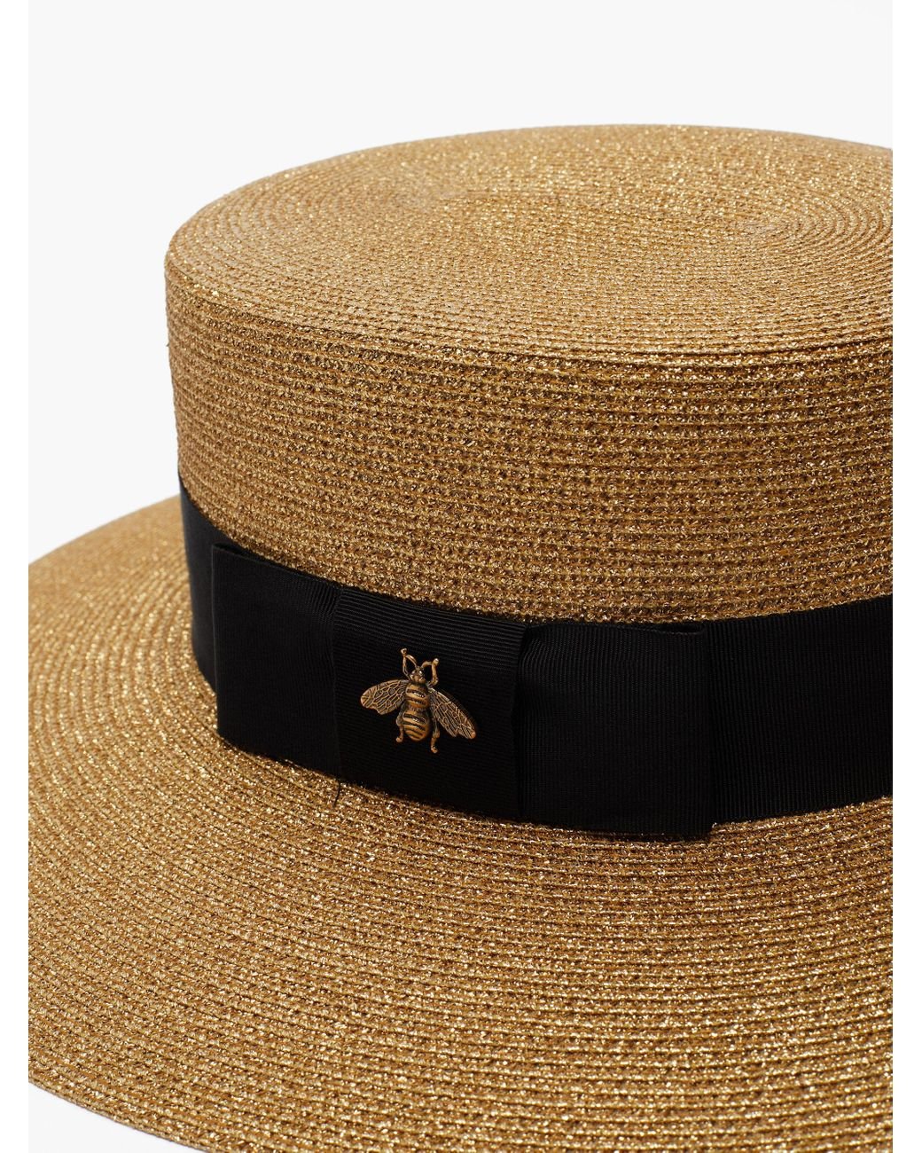 Gucci bee-embellished boater hat – Dimitria Chantel Co