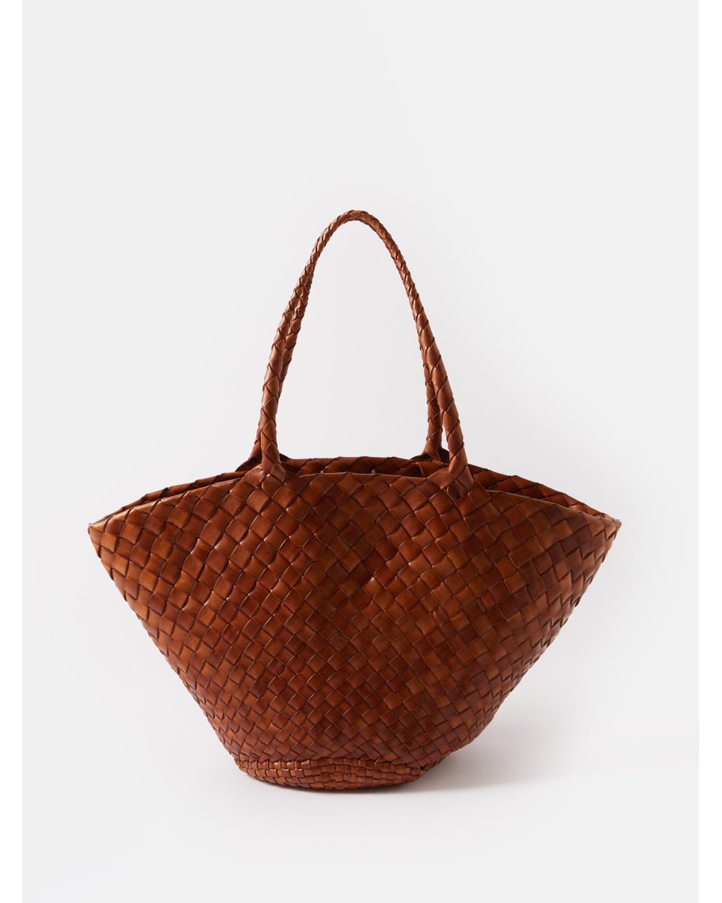 Dragon Diffusion Egola Wovenleather Basket Bag in Brown Lyst