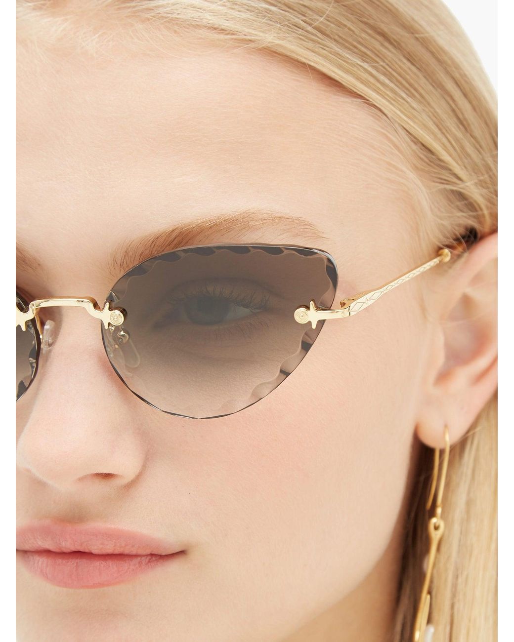Chloé Rosie Cat-eye Metal Sunglasses | Lyst