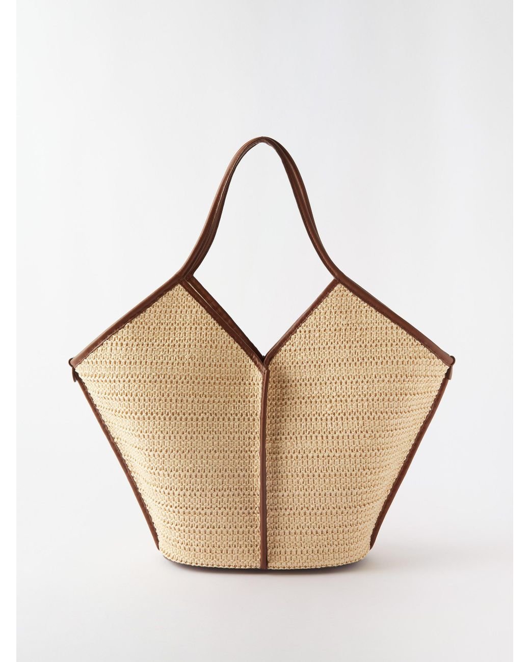 Hereu Calella Leathertrim Raffia Tote Bag in Natural Lyst