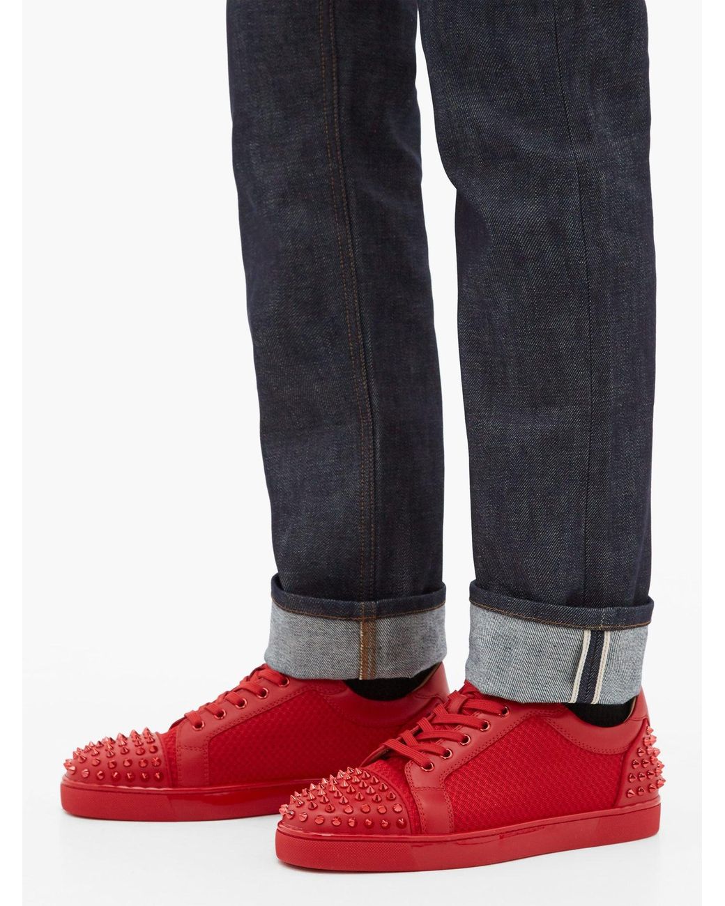 Christian Louboutin Seavaste 2 Spiked Leather Low-top Trainers in 