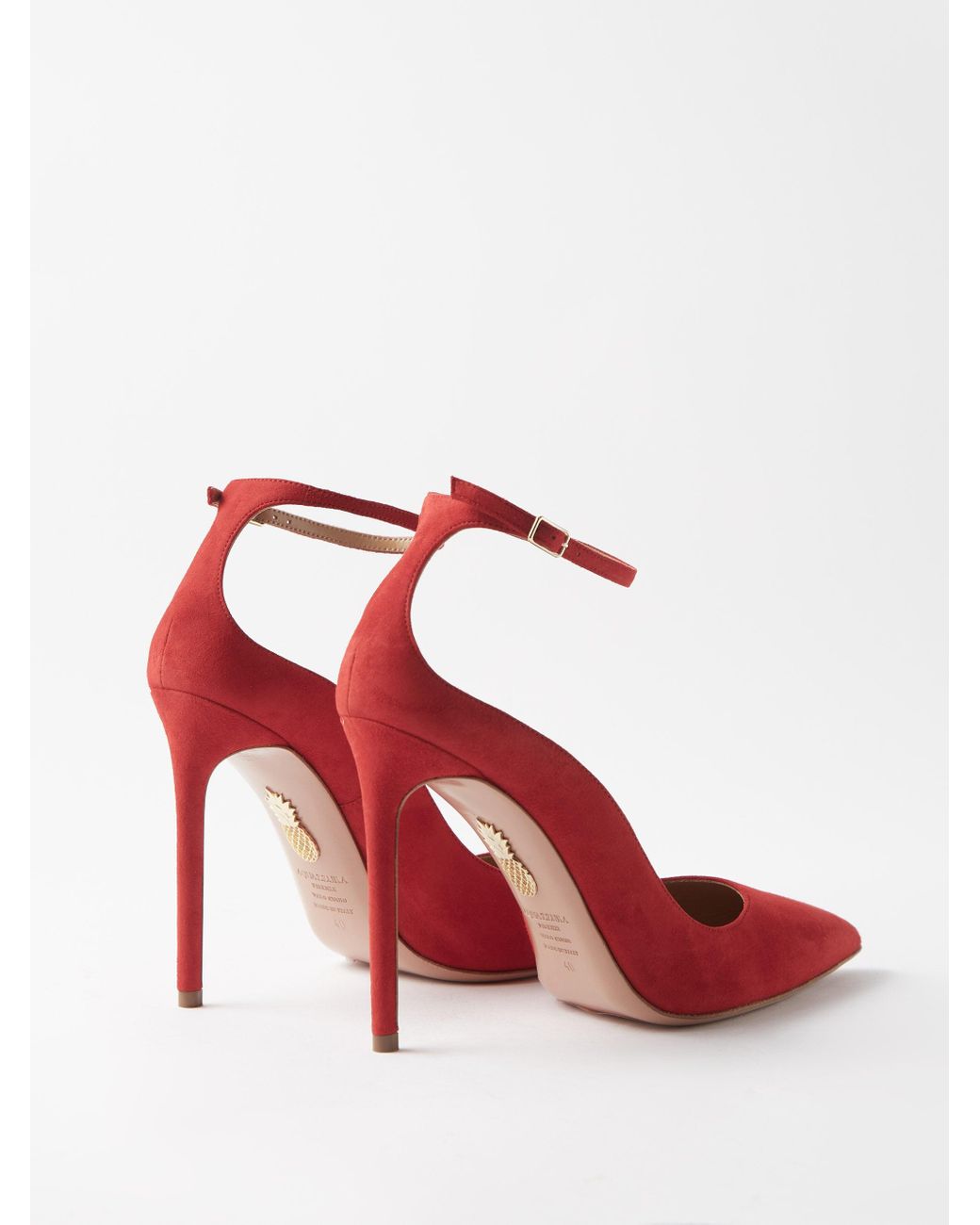 Aquazzura Love Affair 105 Suede Pumps In Red Lyst