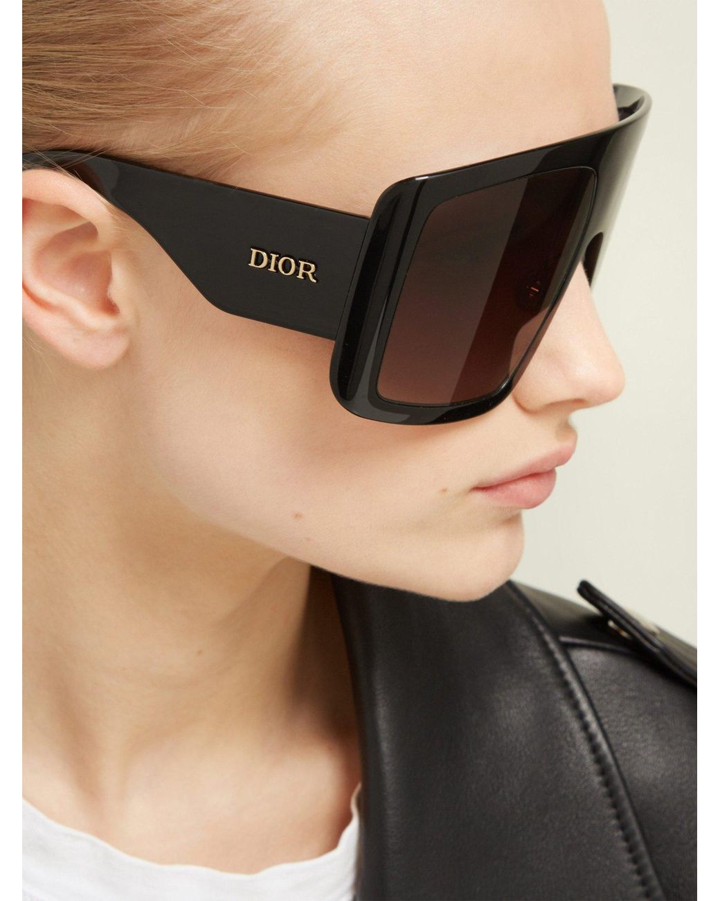 Dior Solight1 Oversized Acetate Sunglasses in Black | Lyst