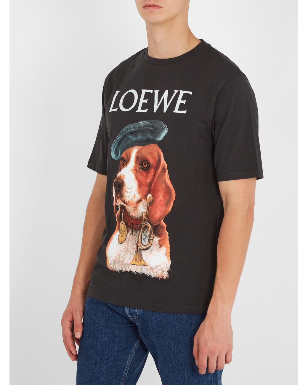 Loewe Dog-print Cotton T-shirt in Black for Men | Lyst
