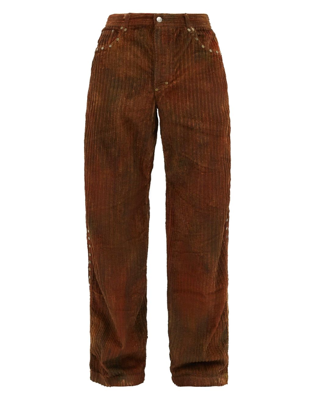 Phipps Tie-dye Studded Cotton-corduroy Trousers in Brown for Men