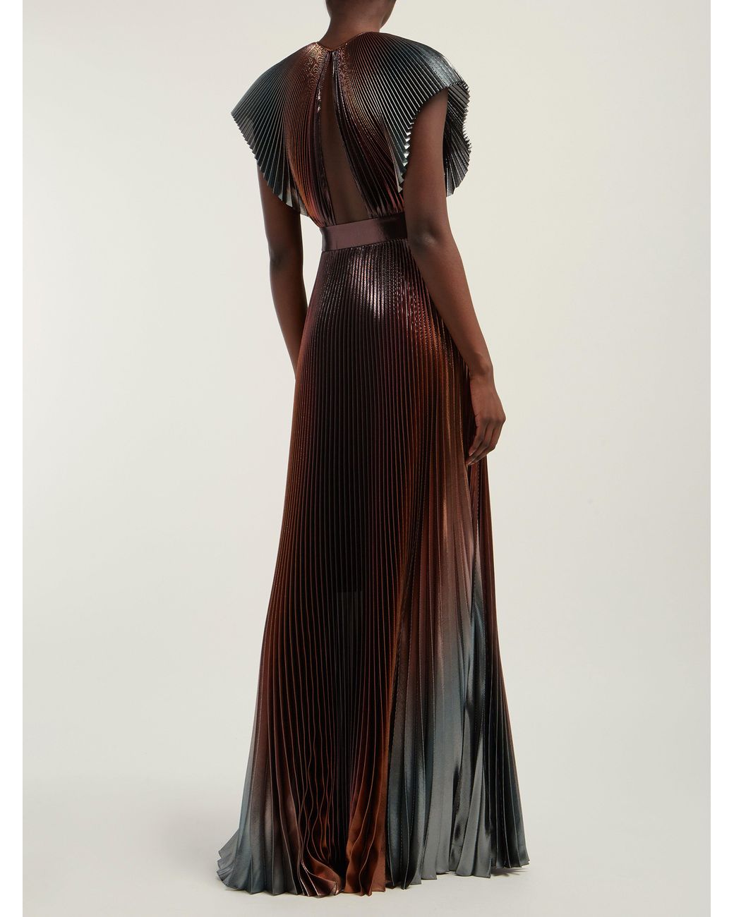 Robe de soirée en soie mélangée plissée métallisée Givenchy en coloris  Métallisé | Lyst