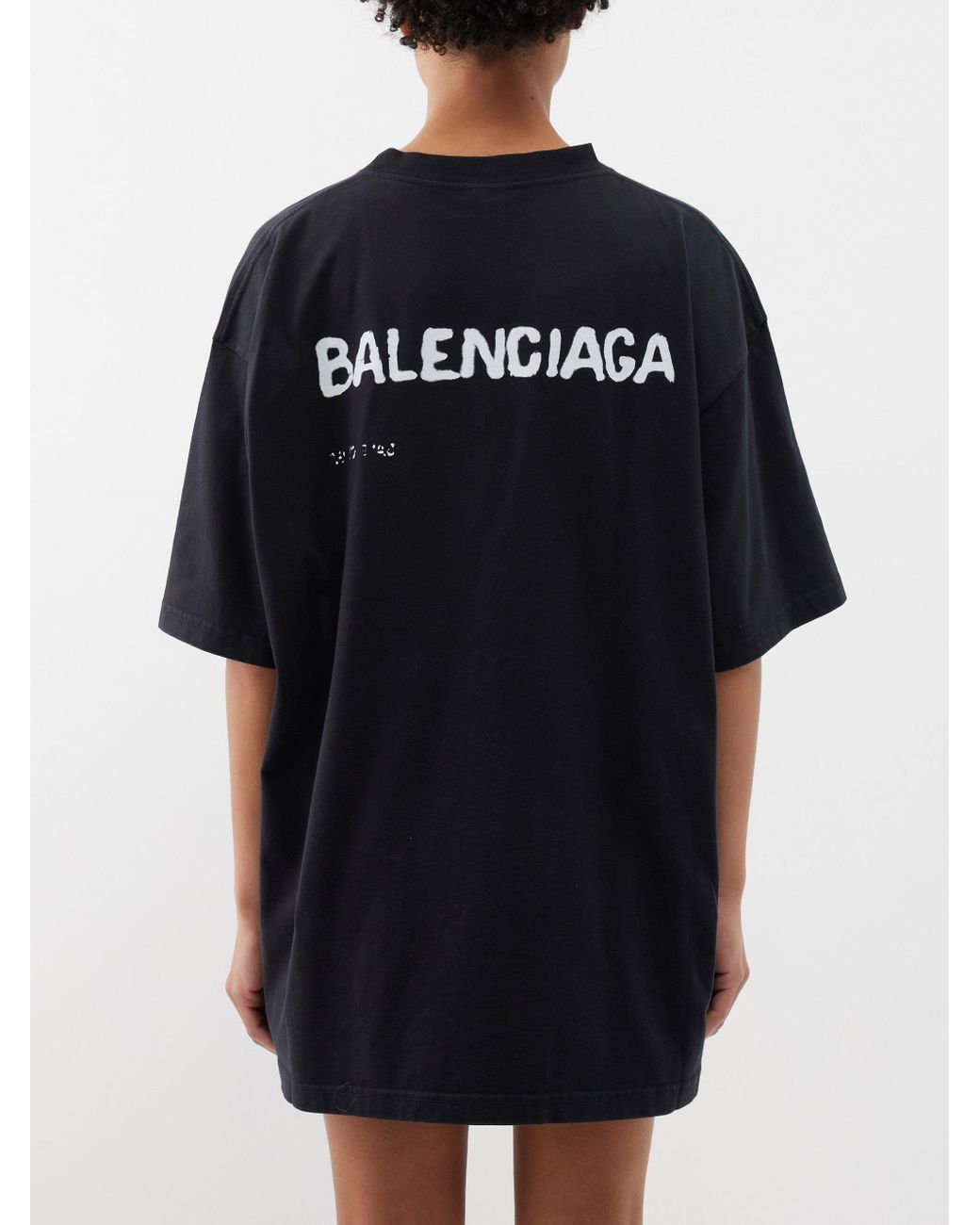Balenciaga Logo-print Cotton-jersey T-shirt in Black | Lyst