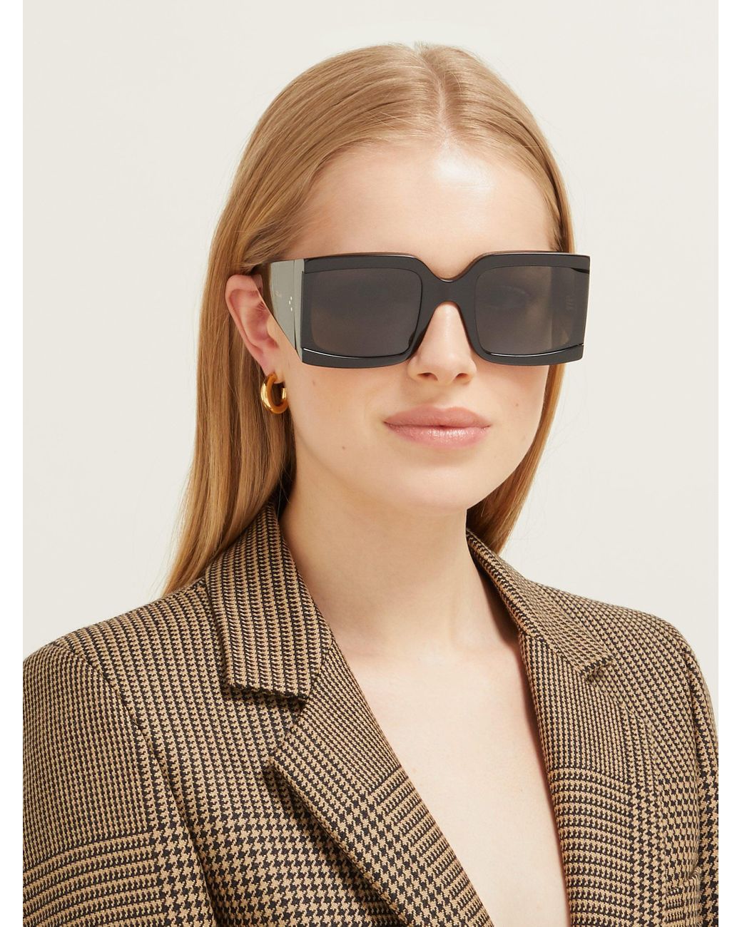 Celine Wide-arm Square Acetate Sunglasses in Black | Lyst