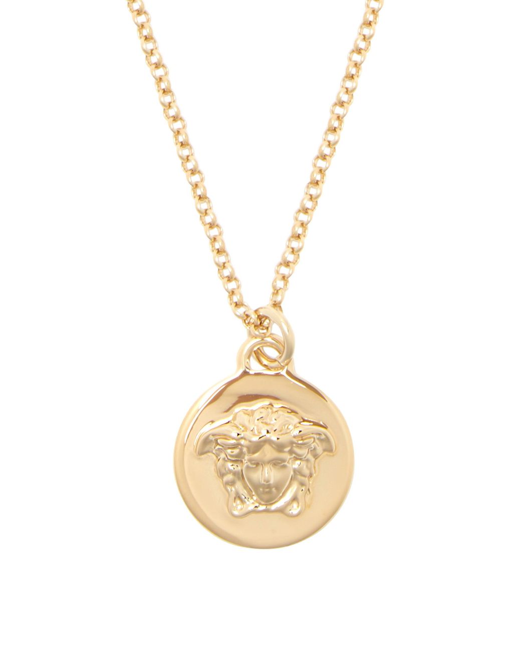 Versace Medusa-debossed Coin Necklace in Metallic | Lyst