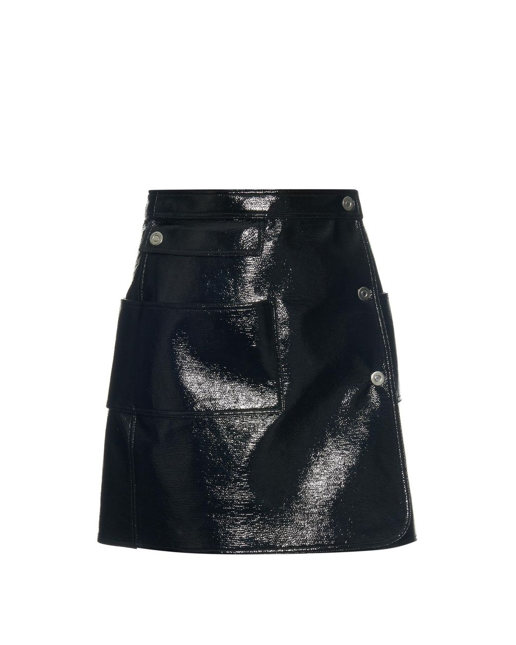 Courreges Patent-leather Mini Skirt in Black | Lyst