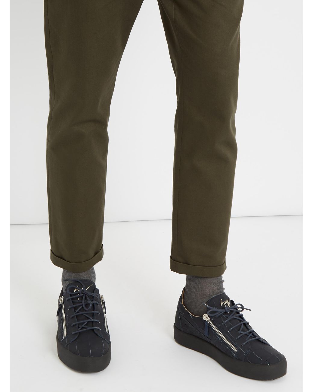 Giuseppe Zanotti Frankie Low top Crocodile effect Leather Trainers