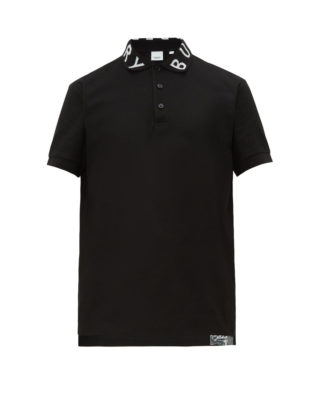 Burberry Ryland Logo-jacquard Cotton-piqué Polo Shirt in Black for Men ...