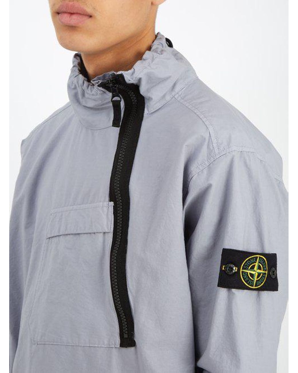 Stone Island High-neck Technical Cotton-blend Half Zip Jacket in Purple for  Men | Lyst