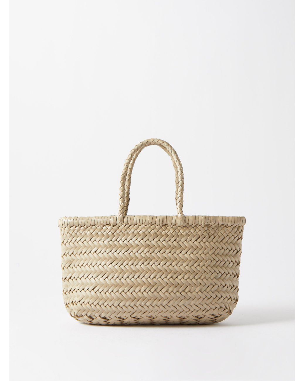 Dragon Diffusion Gora Mini Flat Wovenleather Basket Bag in Natural Lyst