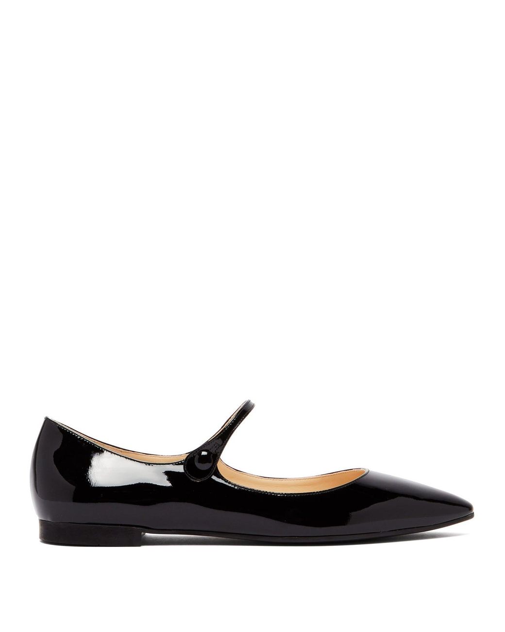 Prada Patent-leather Mary-jane Flats in Black | Lyst