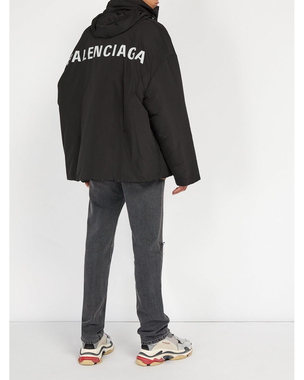 Veste coupe-vent à logo Balenciaga pour homme en coloris Noir | Lyst
