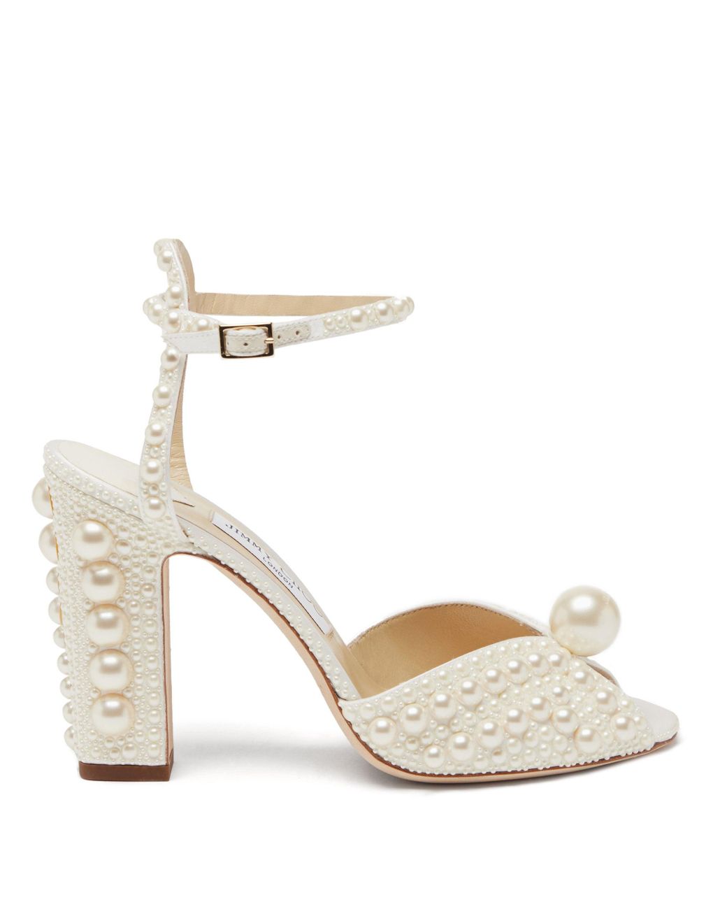 Jimmy Choo Sacaria Faux-pearl Embellished Sandals in White | Lyst