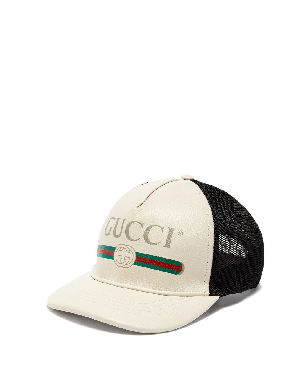 Casquette en résille et cuir à logo vintage Gucci pour homme en coloris  Blanc | Lyst