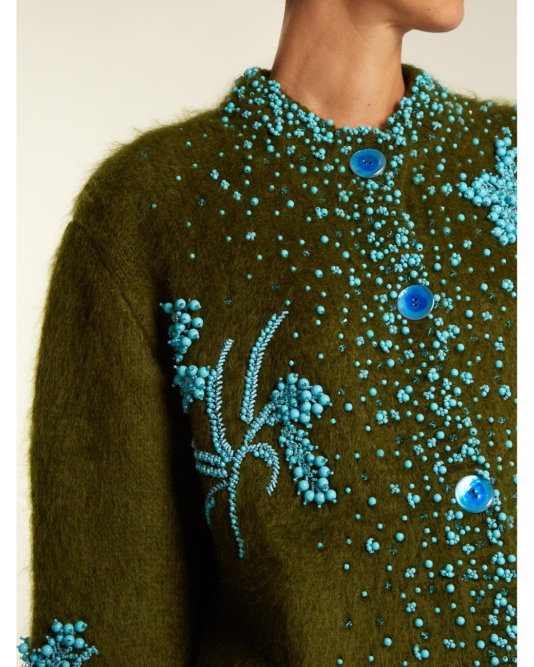 Prada Silk Bead-embellished Mohair 