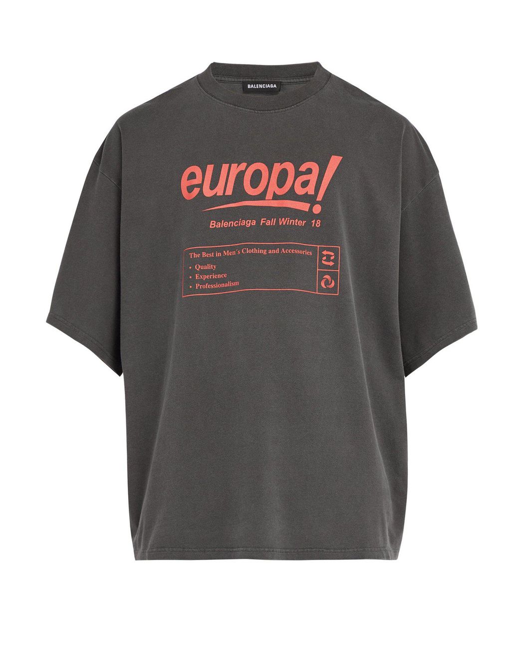 Balenciaga Europa-print Cotton T-shirt in Black for Men | Lyst