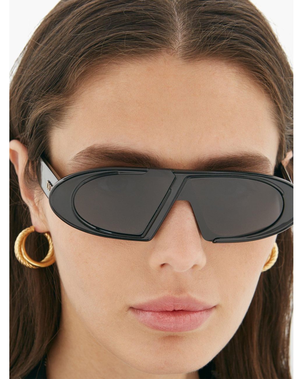 Dior Cd Oval Acetate Sunglasses in Black | Lyst